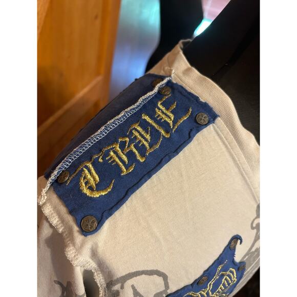 Blac Label Men's Large Shirt Top V Neck Graphics Patches - Picture 7 of 8